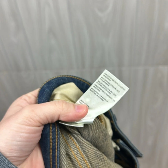 Pilcro Womens Jeans 29 Dark Wash Straight‎ Leg Cotton Pants Hole High Rise - Picture 3 of 9